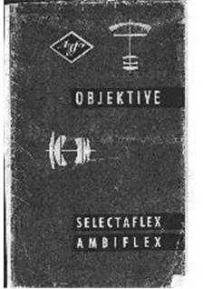 Agfa Selectaflex manual. Camera Instructions.